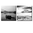 thumbnail image 2 of wall26 Two Piece Canvas - Black and White Lake Looking Over a Beautiful Mountain View on 2 Panels - Canvas Art Home Art - 12x12 inches, 2 of 4