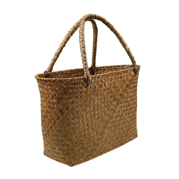 Bolsas de ratán tejidas a mano, bolsas de regalo, bolsas de dulces para parques, senderismo y patatas fritas. 34x14x21CM