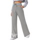 thumbnail image 2 of Pantalones de yoga estampados con cordón de pierna ancha y cintura elástica alta informal para mujer Pompotops ulkah938607, 2 of 5