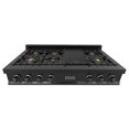 thumbnail image 3 of ZLINE 48 In. Porcelain Rangetop In Black Stainless Steel With 7 Gas Brass Burners (RTB-BR-48), 3 of 5