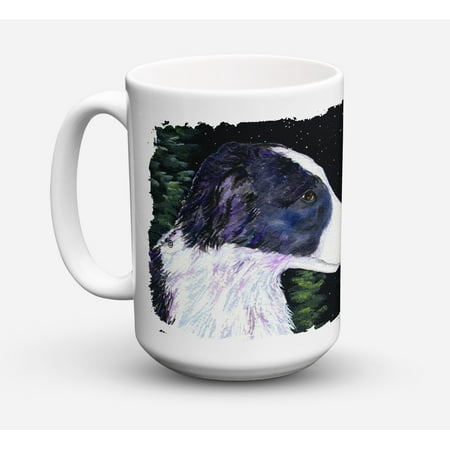 Starry Night Border Collie Dishwasher Safe Microwavable Ceramic Coffee Mug 15 ounce SS8490CM15