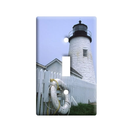 Lighthouse Light Switch Covers - Maine Lighthouse - Pemaquid Point Light Switch Plate Cover