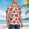 thumbnail image 3 of Balery Hand Drawn Tomatoes Camisas hawaianas de manga corta para hombre, camisas playeras de corte holgado, camisas de vacaciones con botones,XX-Large, 3 of 7