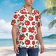thumbnail image 3 of Balery Hand Drawn Tomatoes Camisas hawaianas de manga corta para hombre, camisas playeras de corte holgado, camisas de vacaciones con botones,XX-Large, 3 of 7