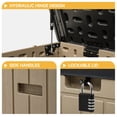 thumbnail image 5 of Dextrus 90 Gallon Lockable Resin Deck Box – Waterproof Outdoor Storage for Patio Furniture and Garden Tools, Stylish Black & Brown Design, 5 of 5