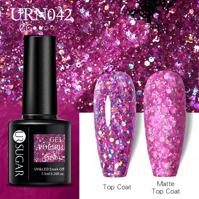 UR SUGAR Esmalte de uñas térmico Lentejuelas brillantes Efecto Cambio de color Barnices de gel Todo para manicura Arte de uñas UV Semipermanente Gellak Tan Jianjun unisex