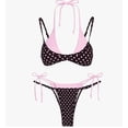 thumbnail image 4 of Women's Double Layer Bikini Sets Polka Dots Triangle Two Piece Swimsuit Bathing Suit Swimwear, 4 of 6