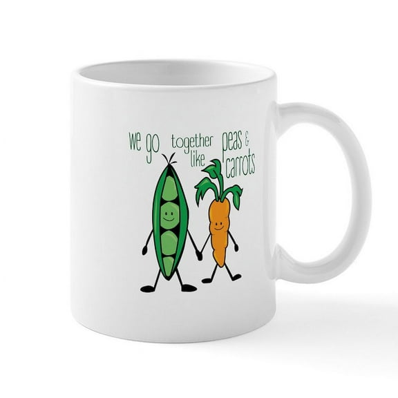 CafePress - Peas & Carrots Mugs - 11 oz Ceramic Mug - Novelty Coffee Tea Cup