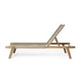 thumbnail image 2 of Lurelle Outdoor Braided Rope Chaise Lounge, Adjustable Back Rest, Acacia Wood, Beige + Teak, Set of 2, 2 of 13
