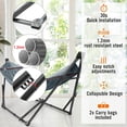 thumbnail image 3 of Tranquillo 600lb Capacity 2 Persons 2 Hammocks Included/Foldable Portable Hammocks with Stand, Tree Straps, Carry Bags for Garden Camping, 3 of 5