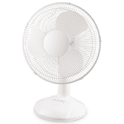 Mainstays 12-Inch Table Fan with Adjustable 3-Speed Settings and Oscillation, White, FT30-8MBWV