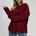 thumbnail image 4 of Ashirexll Pullover Sweaters for Women Winter Sweaters Fashion Long Sleeve Solid Color Round Neck Sweater Casual Comfortable, 4 of 5