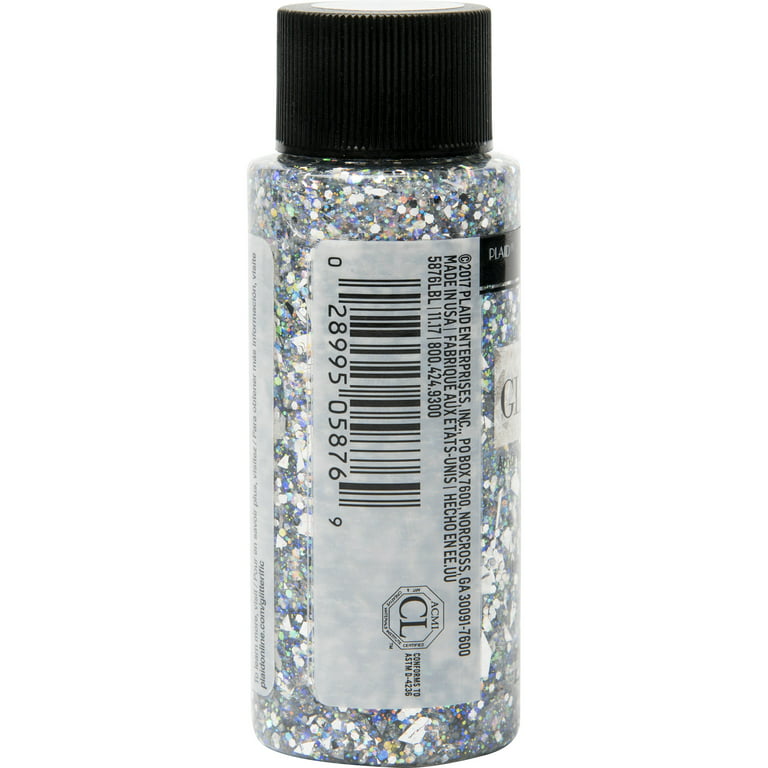 FolkArt Acrylic Chunky Glitter Paint in Assorted Colors (2 oz), Silver