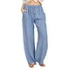 thumbnail image 1 of Pantalones Largos de Pierna Ancha Informales de Algodón Sólido Con Cordón de Lino Y Cintura Elástica Para Mujer Odeerbi  ODB-6, 1 of 7