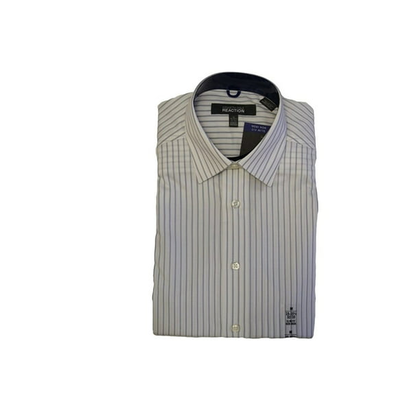 Kenneth Cole Men's Size X-Large 17-17.5 (34-35) Slim Fit Dress Shirt White/Blue  - Walmart.com