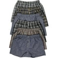 thumbnail image 3 of ToBeInStyle Men's 6 Pack Classic Multicolored Checkered Woven Boxer Shorts w/ Button - XL, 3 of 5