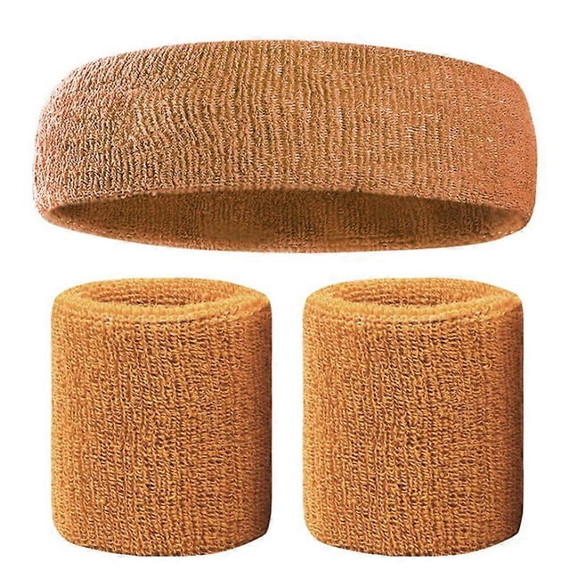 Sweatbands Set Colorful Headband Wristband Elastic Athletic Sweat Absorbing Sweatband for Men and Women