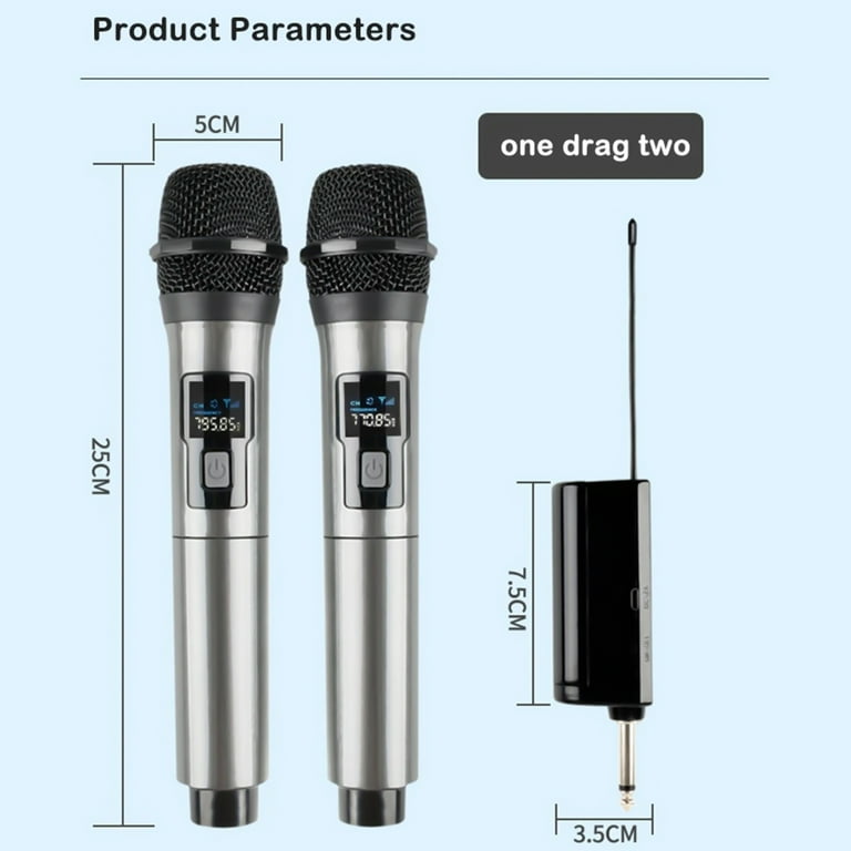 MDHAND 2 Wireless Microphone with Rechargeable Receiver for
