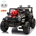 thumbnail image 3 of Funride 24 Volt Ride on Toys, 800W Electric Car for Kids with Remote Control, 4WD/2WD Switchable Power Car Wheels, 2-Seater Ride On Truck with Music, Bluetooth, Black, 3 of 9