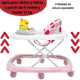thumbnail image 3 of Andadera para Bebé Juguetes Pollito Musical Altura Ajustable Ruedas de Goma Apta desde 6 meses y hasta 12 kg - Rosa, 3 of 6
