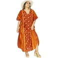 thumbnail image 6 of HAPPY BAY Women's Summer Batik Caftan House Dashiki Dress Kaftan Loungewear Nightshirts for Women Sleepwear Plus Size 2X-3X Red, Polka Dots, 6 of 6