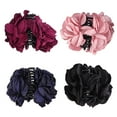 thumbnail image 1 of 4 pinzas grandes para el pelo con lazo de rosa y flor para mujer (rojo vino, negro, azul marino y rosa), 1 of 7