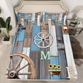 thumbnail image 2 of Feelyou Blue Lake House Queen Sheet Sets for Kids, Rustic Farmhouse Flat Sheet, Western Wooden Plank Queen Fitted Sheet, Ultra Soft Bedroom Decor, 4-Piece, 2 of 7