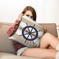 thumbnail image 7 of Nautical Ocean Starfish Coral Anchor Pillow Covers 18x18, Navy Blue, Throw Pillow Cases 2 Pack, Sea Animal Decorative Cushion Cases for Bed Sofa Home Car Bedroom, 7 of 7