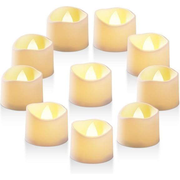Homemory 24Pack Flickering Led Tea Lights, Battery Operated LED Tealight for Wedding, Outdoor, Table, Festival (Warm White,Battery Included)