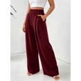 thumbnail image 7 of Cuteduck Women's Solid Color Wide Leg Pants – High Waisted Flowy Palazzo Trousers with Slant Pockets Casual Loose Pants S-2XL, 7 of 7
