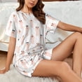 thumbnail image 4 of Wukai Poodle Dog Women's Pajama Set,Short-Sleeve Top and Shorts with Elastic Waistband and Pockets for Loungewear, Yoga, and Casual Wear-Small, 4 of 8