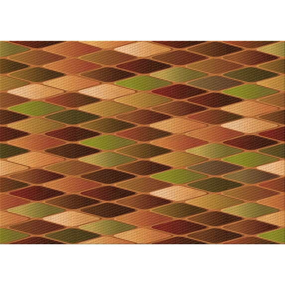 Ahgly Company Machine Washable Indoor Rectangle Transitional Orange Area Rugs, 5' x 7'