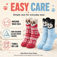 thumbnail image 2 of Girls Micro Cozy Socks, 2 Pack with Playful Ears and Soft Plush Fabric, RED, M/L, 2 of 8