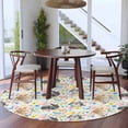 thumbnail image 4 of Happy Easter Round Rug 5ft Washable Circle Kitchen Rugs Non Slip Spring Watercolor Rabbits Eggs Flower Large Area Rug Indoor Floor Carpet for Bedroom Living Room Home Office Dining Room Nursery, 4 of 8
