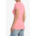 thumbnail image 4 of Women's & Juniors Basic Round Crew Neck Short Sleeve Stretch Cotton Spandex T-Shirts, 4 of 4