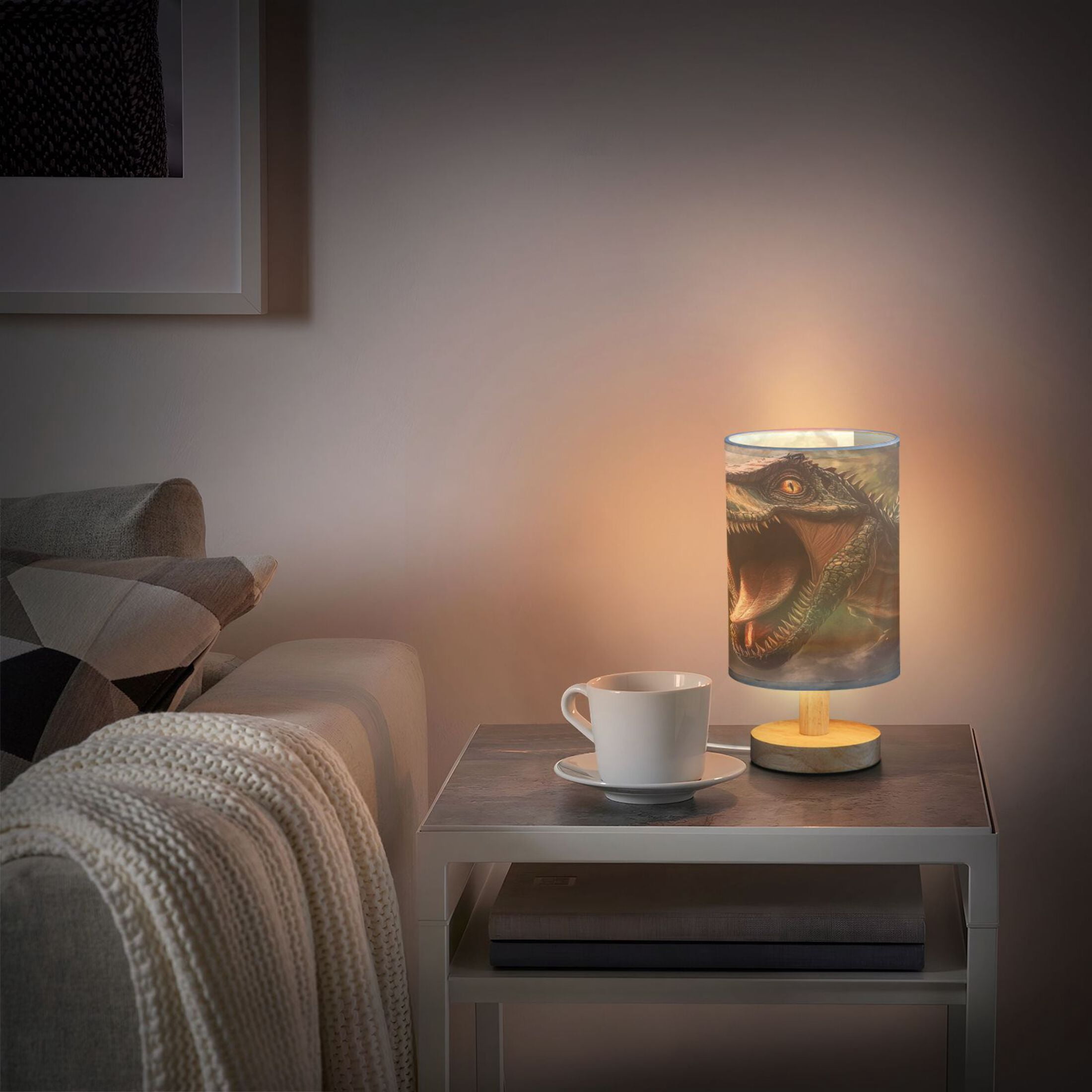 Desk Lamp Bedside Lamp 5.12x9.7In LED Lamp With USB Charging Interface For Bedroom Living Room Office Study Stylish Decoration Cool Cartoon Big Dinosaur