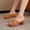 Brown, variant on Women's Metal Buckle Block Heel Slide Sandals Open-Toe Mules Summer Breathable Casual Footwear Black 41