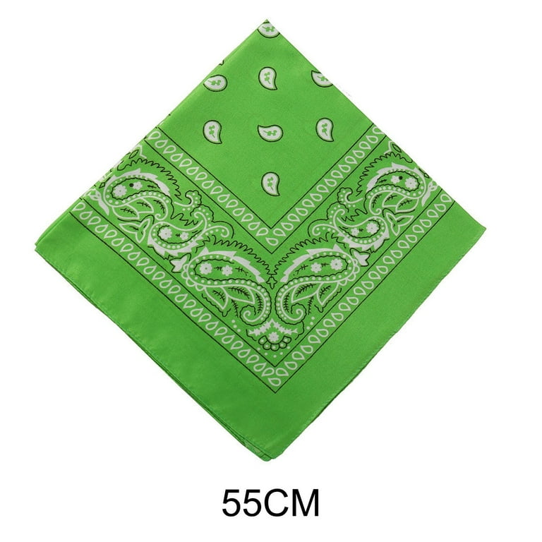 Blukids Multi-Purpose Cotton Paisley Cowboy Bandanas Headband for Men and Women（Army Green）