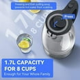 thumbnail image 4 of Electric kettle, 1500w Water 1.7l Kettle Kettle 1500w Tea Kettle Auto Shut-off Boiler Heater With Water Boiler Heater With Auto Water Kettle Boil 1500w Buzhi Plug, 4 of 7