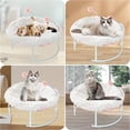 thumbnail image 2 of Kenyone Elevated Cat Hammock Bed with Plush Mat & Fur Ball, Pink, 2 of 7