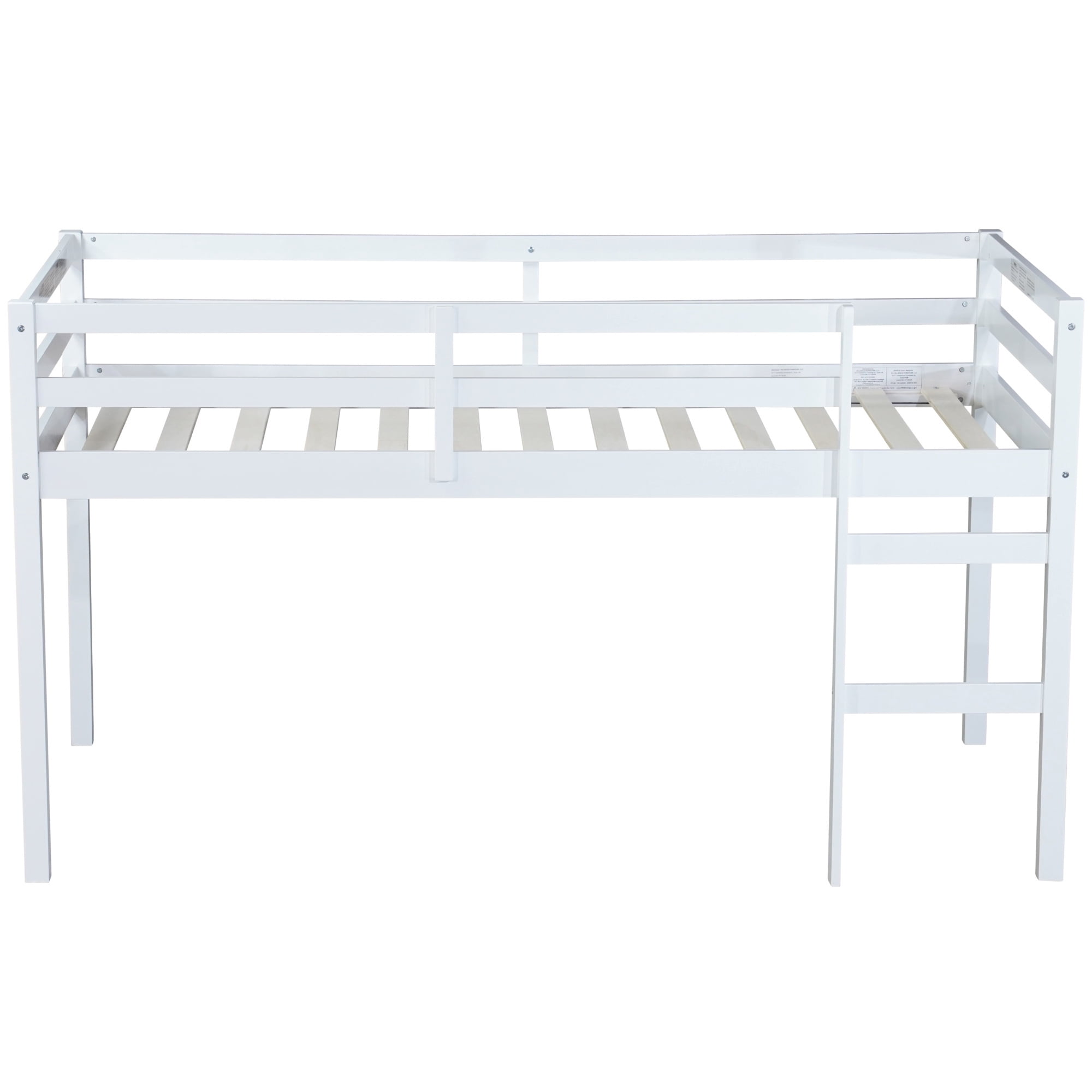 Alvantor Twin Size Loft Bed Wood Loft Bed with Stairs for Kids Boys Girls, No Box Spring Needed, White