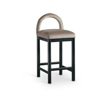 Meridian Furniture Conrad Taupe Velvet Counter Stool