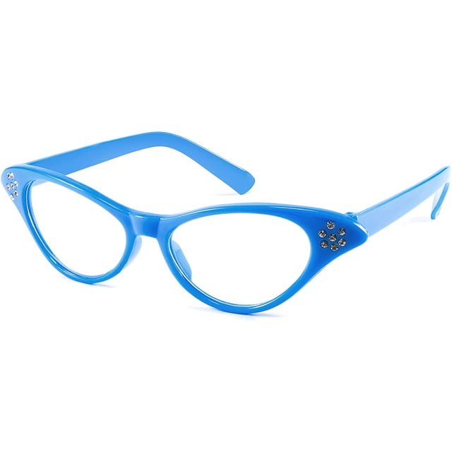 Gafas de disfraz de ojo de gato con pedrería para mujer y niño, años 50, 6