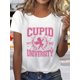 thumbnail image 1 of Valentine's Day Chic: Women's Spring/Summer Fashion T-Shirt with Unique Cupid Print - Casual Short Sleeve, Crew Neck Top, Machine Washable Tee For Adult, Men, Women, Teen, Teenager, Adolescent, Youth, 1 of 6