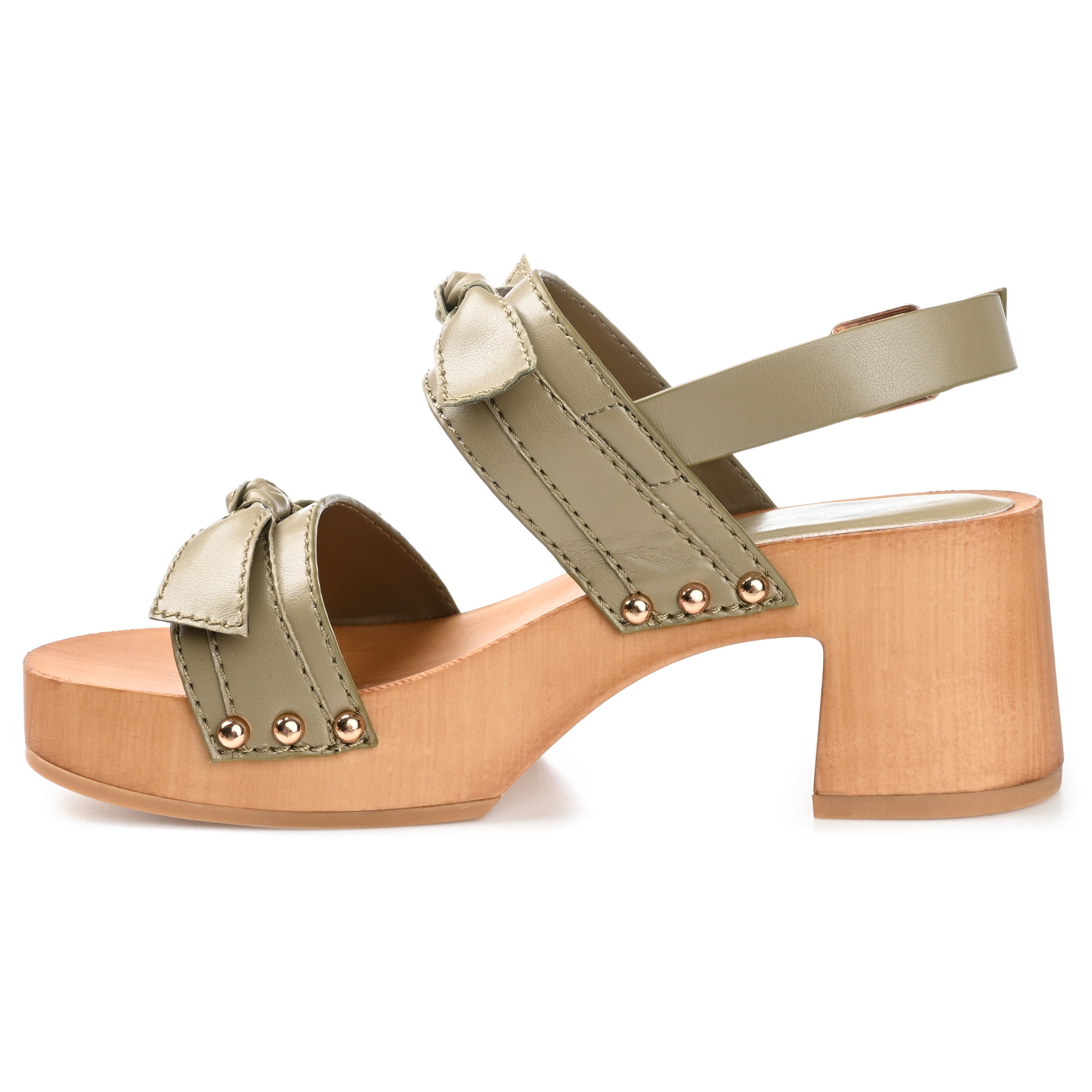 Journee Womens Tia Double Bow Accent Clog Sandals