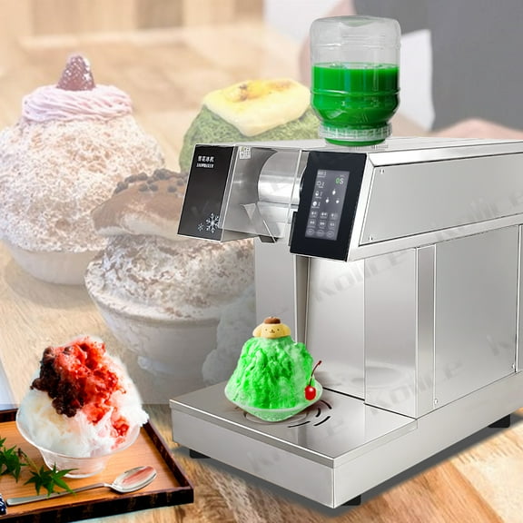 Kolice Commercial Automatic Shaved Ice Machine,Snowflake Ice Maker, Ice Crusher Shaver -185kgs/Day, Water Cooling,Refrigerated by Compressor