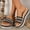Black, variant on Crunowin Women's Sponge Cake Wedge Heel Slippers, Fashion Summer Style Slip-On Style Cushion Sole Stylish Comfortable Footwear Black 8.5