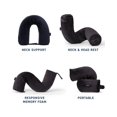 thumbnail image 2 of Almohada de viaje Brookstone Free Form de espuma viscoelástica negra, 2 of 6