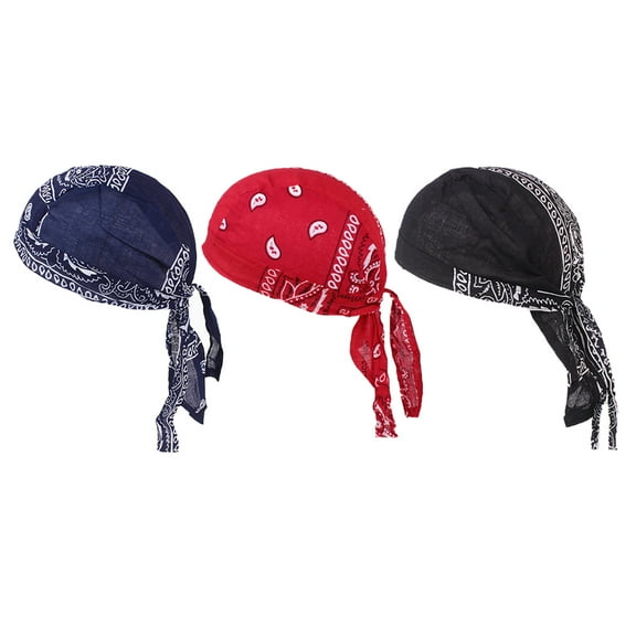 3 Pieces Mens Turban Hat Chemo Loss Head Scarf Cover