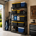 thumbnail image 5 of ZEUKMXOO 5-Tier Heavy Duty Metal Garage Storage Rack Black MDF Utility Shelves for Pantry Basement Warehouse Closet 60"H×27.5"W×11.8"D, 5 of 10